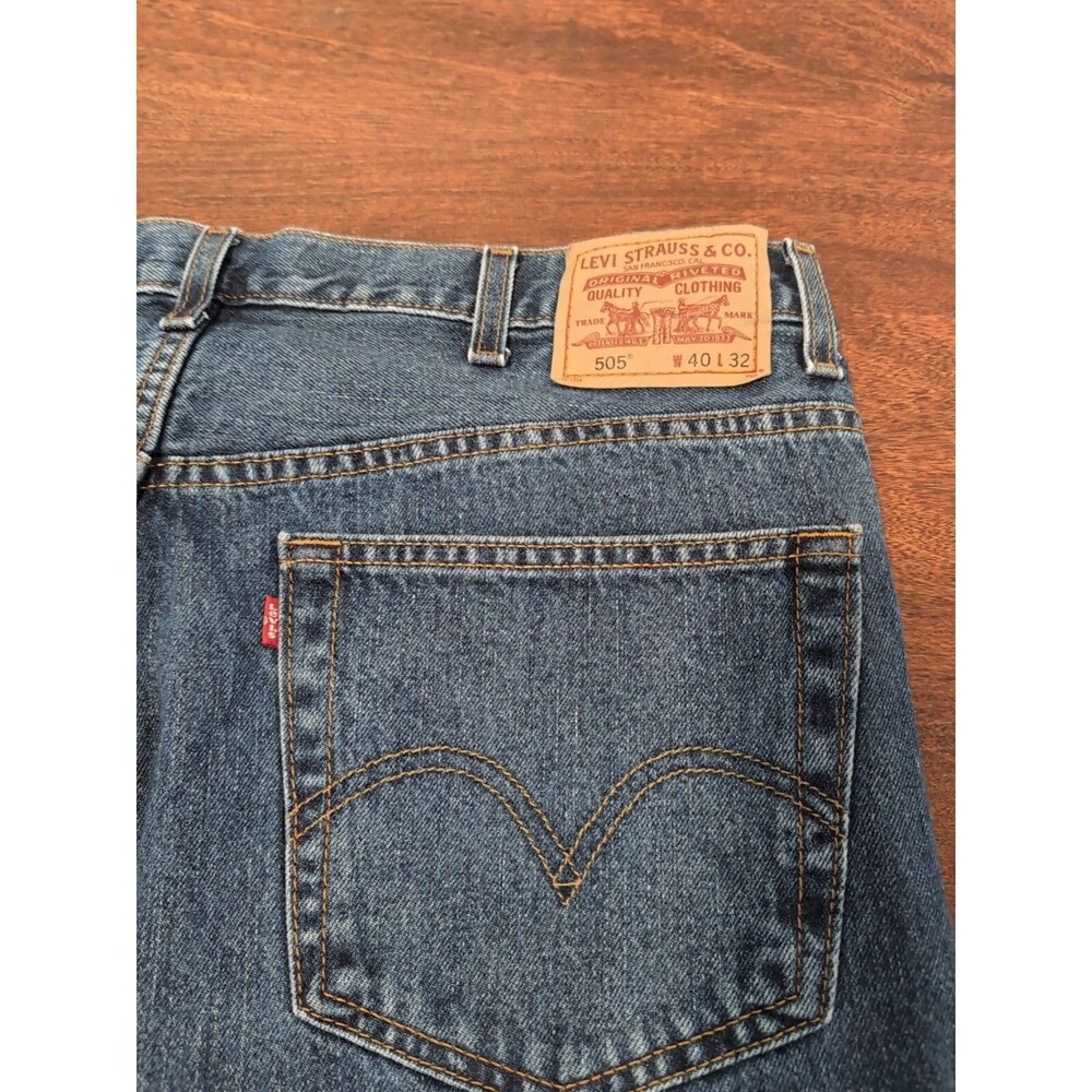Levi's 505 Mens Jeans 40x32 Regular Fit Straight Leg Blue